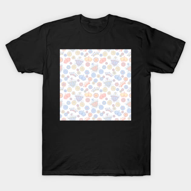 Pink and blue pattern of little princess doodles T-Shirt by kavalenkava